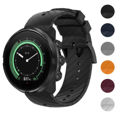 su.r26.1 Gallery Black StrapsCo Silicone Rubber Watch Band Strap for Suunto 9Spartan SportD5