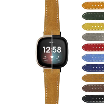fb.sn .st34 StrapsCo Classic Suede Strap Short Standard Long for Fitbit Sense