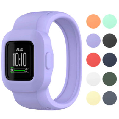 g.r60 Gallery Purple Popcorn StrapsCo Rubber Band for Garmin Vivofit Jr. 3 Silicone Watch Strap