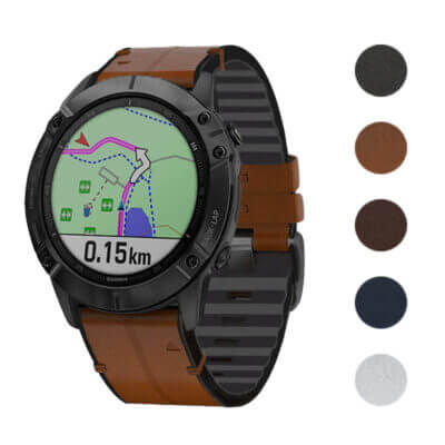 Leather Hybrid Strap For Garmin Instinct