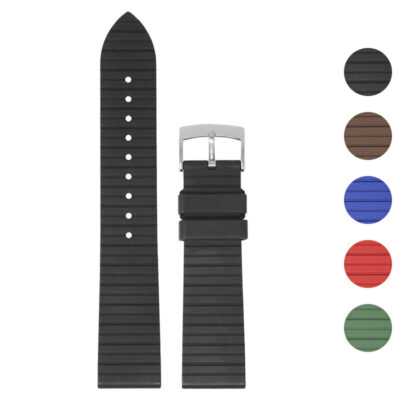 DASSARI Groove Stripe FKM Rubber Sport Strap For MoonSwatch