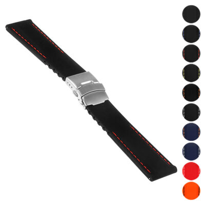 Rubber Strap with Stitching & Clasp For MoonSwatch