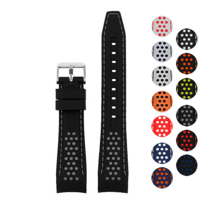 Rubber Perforated Rally Strap with Curved Ends For MoonSwatch