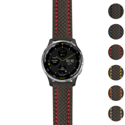 g.d2a.st25 Gallery Black & Red StrapsCo Heavy Duty Carbon Fiber Watch Strap 20mm