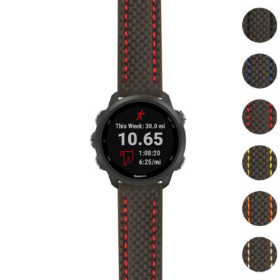 g.f245.st25 Gallery Black & Red StrapsCo Heavy Duty Carbon Fiber Watch Strap 20mm