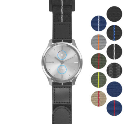 g.lux.nt13 Gallery Black & White StrapsCo Hook and Loop Explorer Watch Band Strap Nylon Velcro NATO 20mm