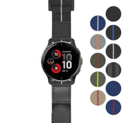 g.v2p.nt13 Gallery Black & White StrapsCo Hook and Loop Explorer Watch Band Strap Nylon Velcro NATO 20mm