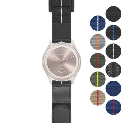 g.vspt.nt13 Gallery Black & White StrapsCo Hook and Loop Explorer Watch Band Strap Nylon Velcro NATO 20mm