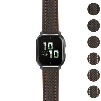 g.vsq2.st25 Gallery Black & Red StrapsCo Heavy Duty Carbon Fiber Watch Strap 20mm