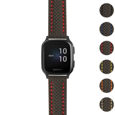 g.vsq.st25 Gallery Black & Red StrapsCo Heavy Duty Carbon Fiber Watch Strap 20mm