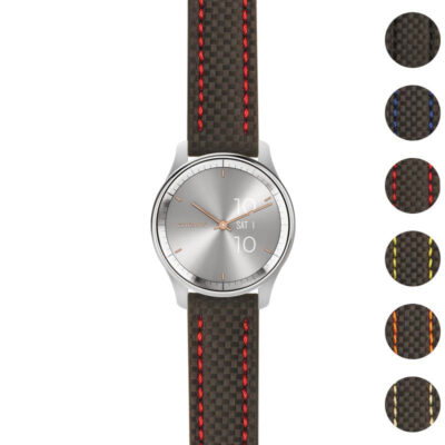 g.vtrd.st25 Gallery Black & Red StrapsCo Heavy Duty Carbon Fiber Watch Strap 20mm