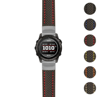 g.t7.st25 Gallery Black & Red StrapsCo Heavy Duty Carbon Fiber Watch Strap 22mm