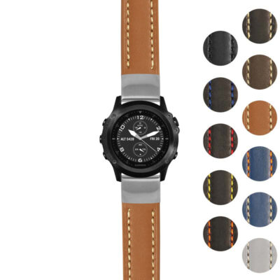 g.tbv.st23 Gallery Tan & White StrapsCo Heavy Duty Mens Leather Watch Band Strap 22mm