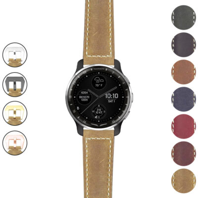 g.dax10.p560a Gallery Beige StrapsCo DASSARI Salvage Thick Padded Distressed Italian Leather Watch Band Strap