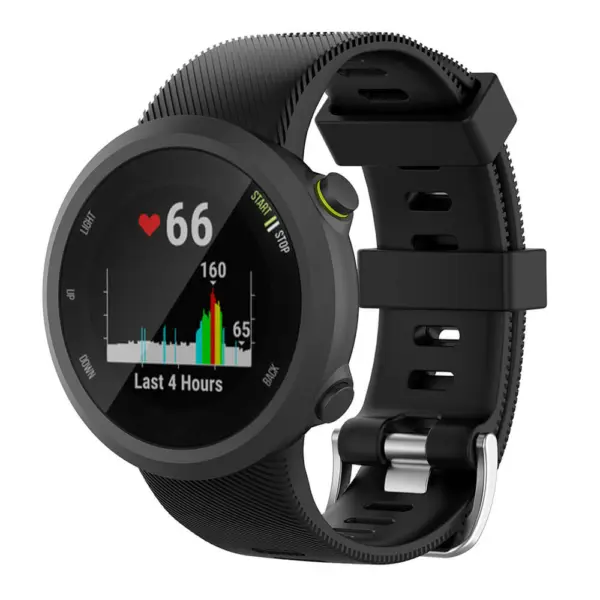 G.r45.1 Main Black StrapsCo QuickFit 22 Silicone Rubber Watch Band Strap For Garmin Forerunner 4545S & Swim 2