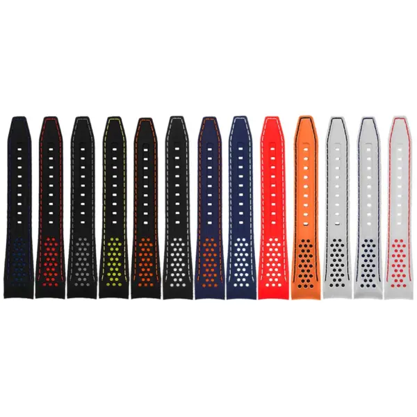 Rubber Perforated Rally Strap with Curved Ends For MoonSwatch #3