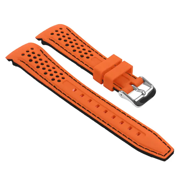 Rubber Perforated Rally Strap with Curved Ends For MoonSwatch #28