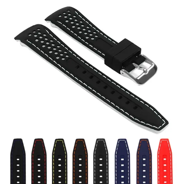 Rubber Perforated Rally Strap with Curved Ends For MoonSwatch #31