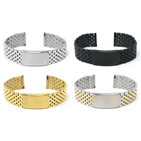 M.bd2 All Colors StrapsCo Stainless Steel Vintage Beads Of Rice Bracelet Quick Release Strap 18mm 19mm 20mm 21mm 22mm