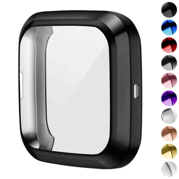 fb.pc12.1 Gallery Black StrapsCo TPU Rubber Protective Case for Versa 2