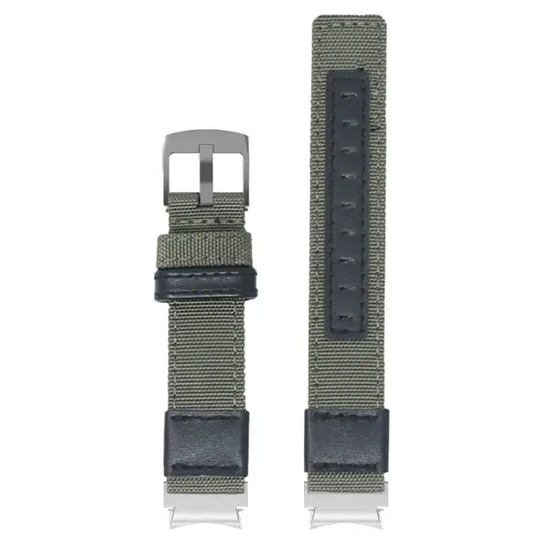 Up Green StrapsCo Rugged Canvas Watch Band Strap with Brush Silver Adapter