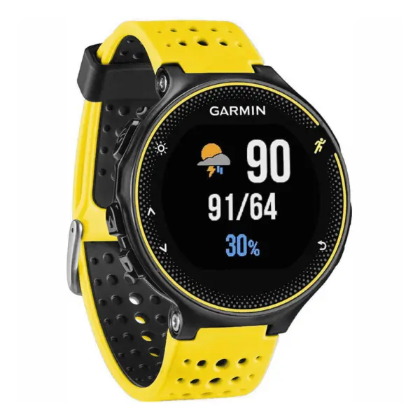 g.r3.10.1 Main Yellow & Black StrapsCo Perforated Silicone Strap For Garmin Forerunner 3