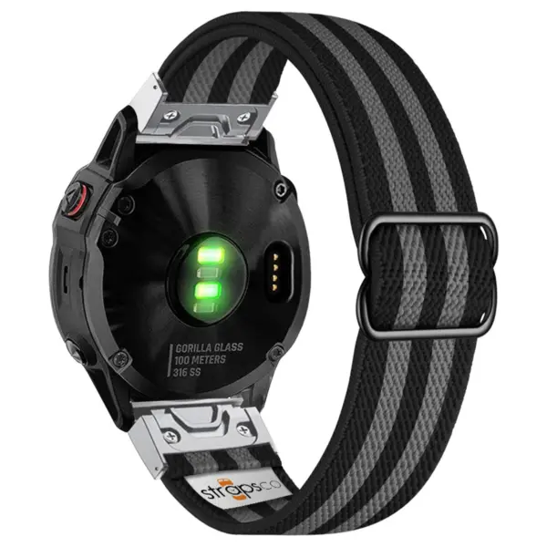 ny100.1.7.ss Back Bond StrapsCo Nylon Stretch Watch Band Strap For Garmin QuickFit Devices