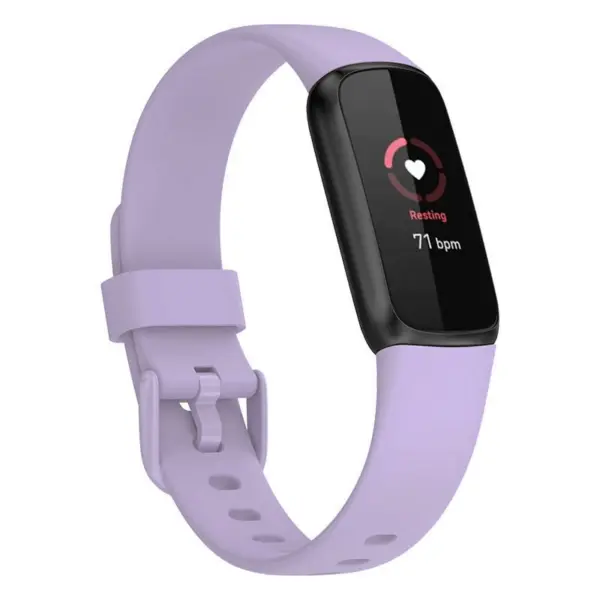 fb.r66.18a Main Lavender StrapsCo Single Solid Colour Silicone Rubber Watch Band Strap for Fitbit Luxe