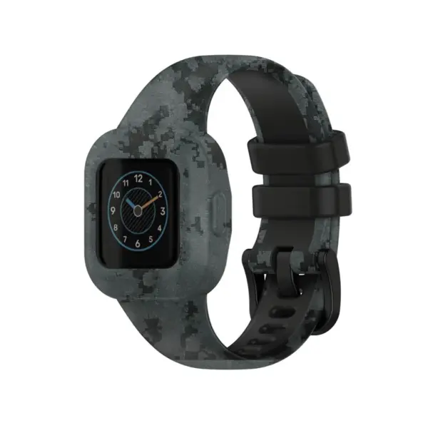 g.r66.1.p Main Pixels Grey StrapsCo Silicone Band for Garmin Vivofit Jr. 3 Rubber Watch Strap