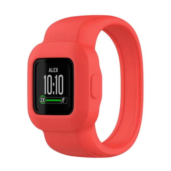 g.r60.6 Main Bright Red StrapsCo Rubber Band for Garmin Vivofit Jr. 3 Silicone Watch Strap
