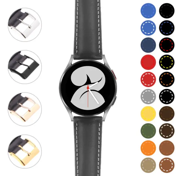s.gx4 .st18 StrapsCo Leather Strap Short Standard Long for Samsung Galaxy Watch 4