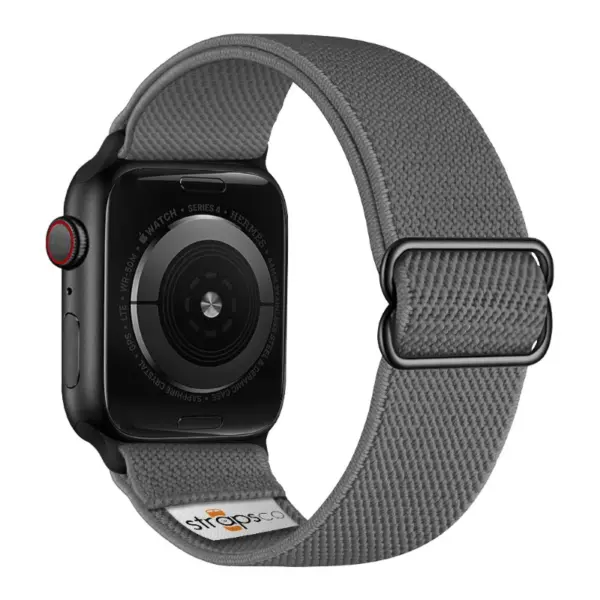 ny100.7.mb Back Grey StrapsCo Nylon Stretch Watch Band Strap For Apple Watch 38mm 40mm 41mm 42mm 44mm 45mm 49mm