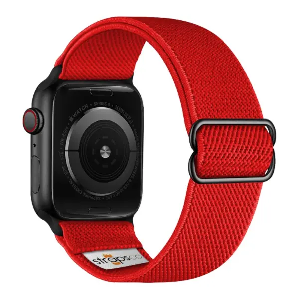 ny100.6.mb Back Red StrapsCo Nylon Stretch Watch Band Strap For Apple Watch 38mm 40mm 41mm 42mm 44mm 45mm 49mm
