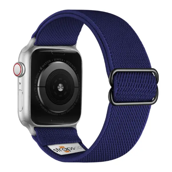 ny100.5.ss Back Blue StrapsCo Nylon Stretch Watch Band Strap For Apple Watch 38mm 40mm 41mm 42mm 44mm 45mm 49mm