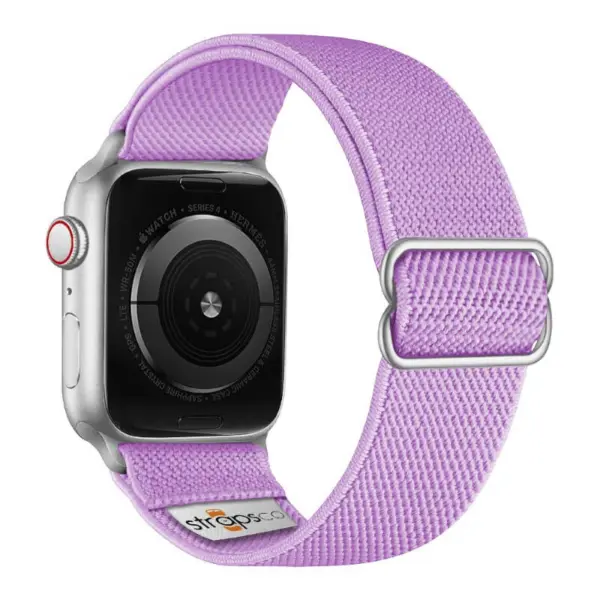 ny100.18b.ss Back Lavender StrapsCo Nylon Stretch Watch Band Strap For Apple Watch 38mm 40mm 41mm 42mm 44mm 45mm 49mm