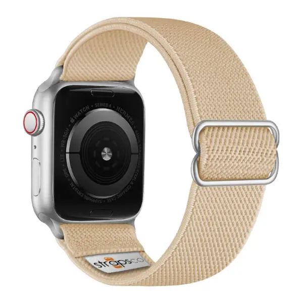 ny100.17.ss Back Khaki StrapsCo Nylon Stretch Watch Band Strap For Apple Watch 38mm 40mm 41mm 42mm 44mm 45mm 49mm