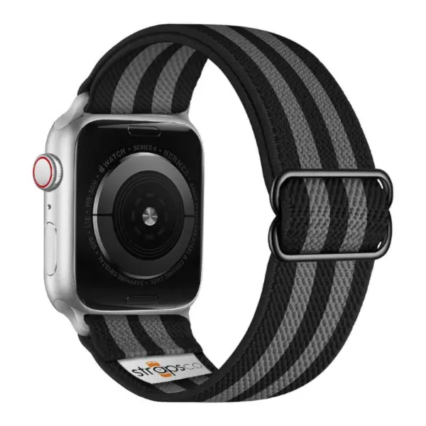 ny100.1.7.ss Back Bond StrapsCo Nylon Stretch Watch Band Strap For Apple Watch 38mm 40mm 41mm 42mm 44mm 45mm 49mm