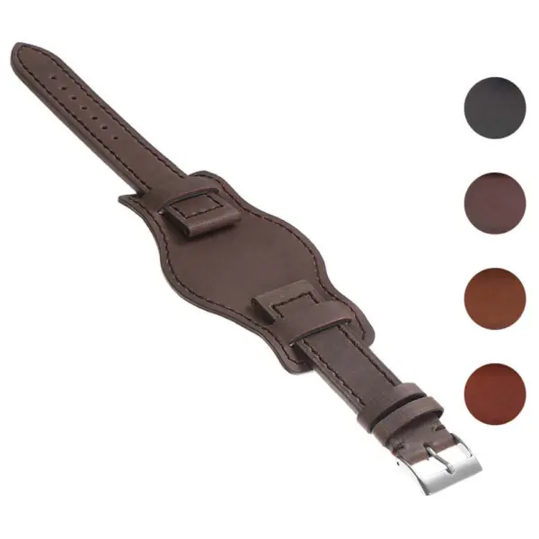 p612a Gallery Brown DASSARI Legend Vintage Leather Bund Watch Band Strap