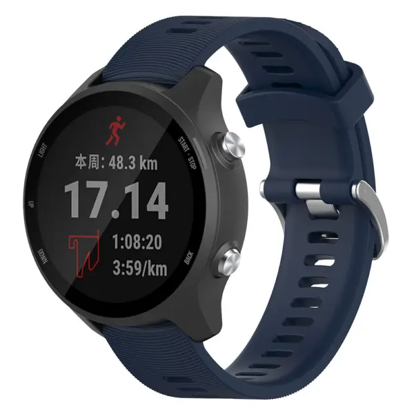 G.r50.5 Main Dark Blue StrapsCo Silicone Rubber Watch Band Strap For Garmin Forerunner 245