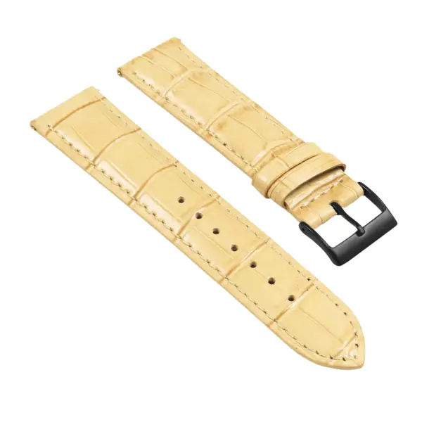 st21.17.17.mb Angle Beige Crocodile Embossed Leather Watch Band