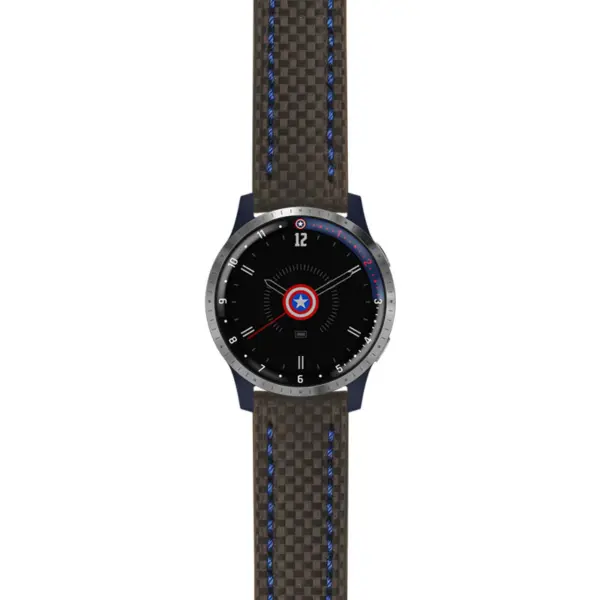 g.lh.fa.st25 Main Black & Blue StrapsCo Heavy Duty Carbon Fiber Watch Strap 22mm