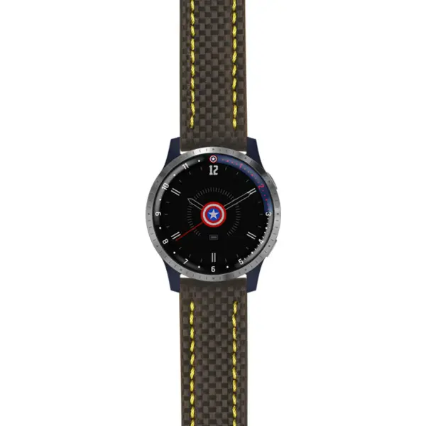 g.lh.fa.st25 Main Black & Yellow StrapsCo Heavy Duty Carbon Fiber Watch Strap 22mm