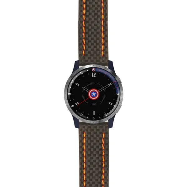 g.lh.fa.st25 Main Black & Orange StrapsCo Heavy Duty Carbon Fiber Watch Strap 22mm