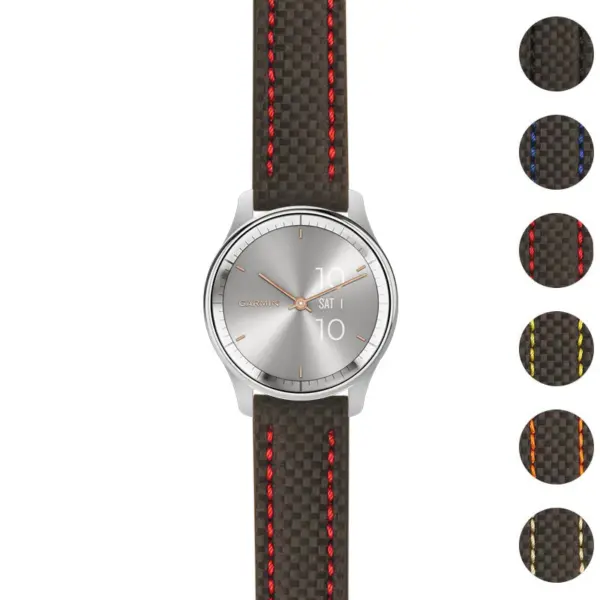 g.vtrd.st25 Gallery Black & Red StrapsCo Heavy Duty Carbon Fiber Watch Strap 20mm