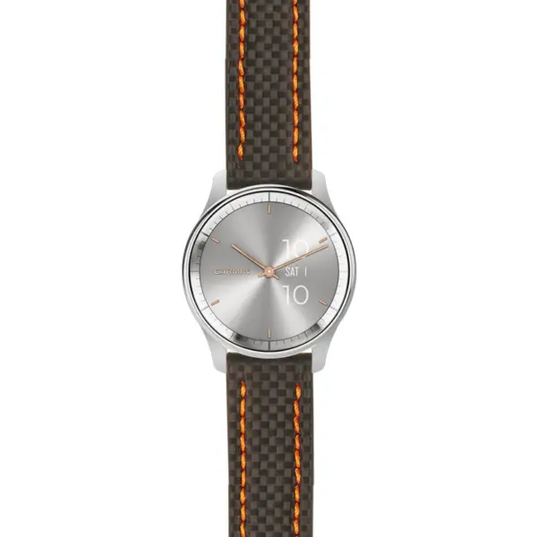 g.vtrd.st25 Main Black & Orange StrapsCo Heavy Duty Carbon Fiber Watch Strap 20mm
