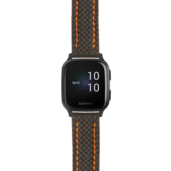 g.vsq.st25 Main Black & Orange StrapsCo Heavy Duty Carbon Fiber Watch Strap 20mm