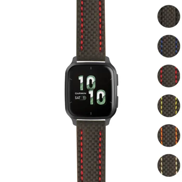 g.vsq2.st25 Gallery Black & Red StrapsCo Heavy Duty Carbon Fiber Watch Strap 20mm