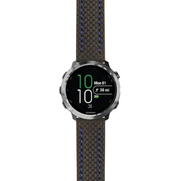 g.f645.st25 Main Black & Blue StrapsCo Heavy Duty Carbon Fiber Watch Strap 20mm