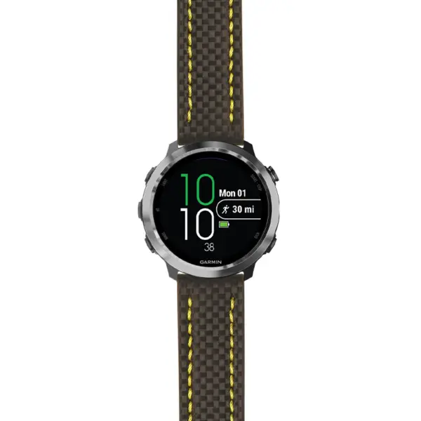 g.f645.st25 Main Black & Yellow StrapsCo Heavy Duty Carbon Fiber Watch Strap 20mm