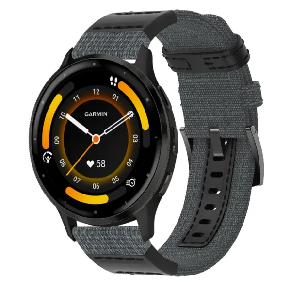 g.ny2.7 Grey StrapsCo Canvas Watch Band Strap for Garmin